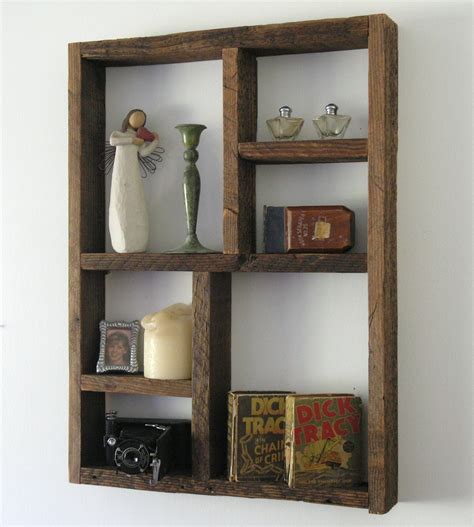 shadow boxes with shelves rustic